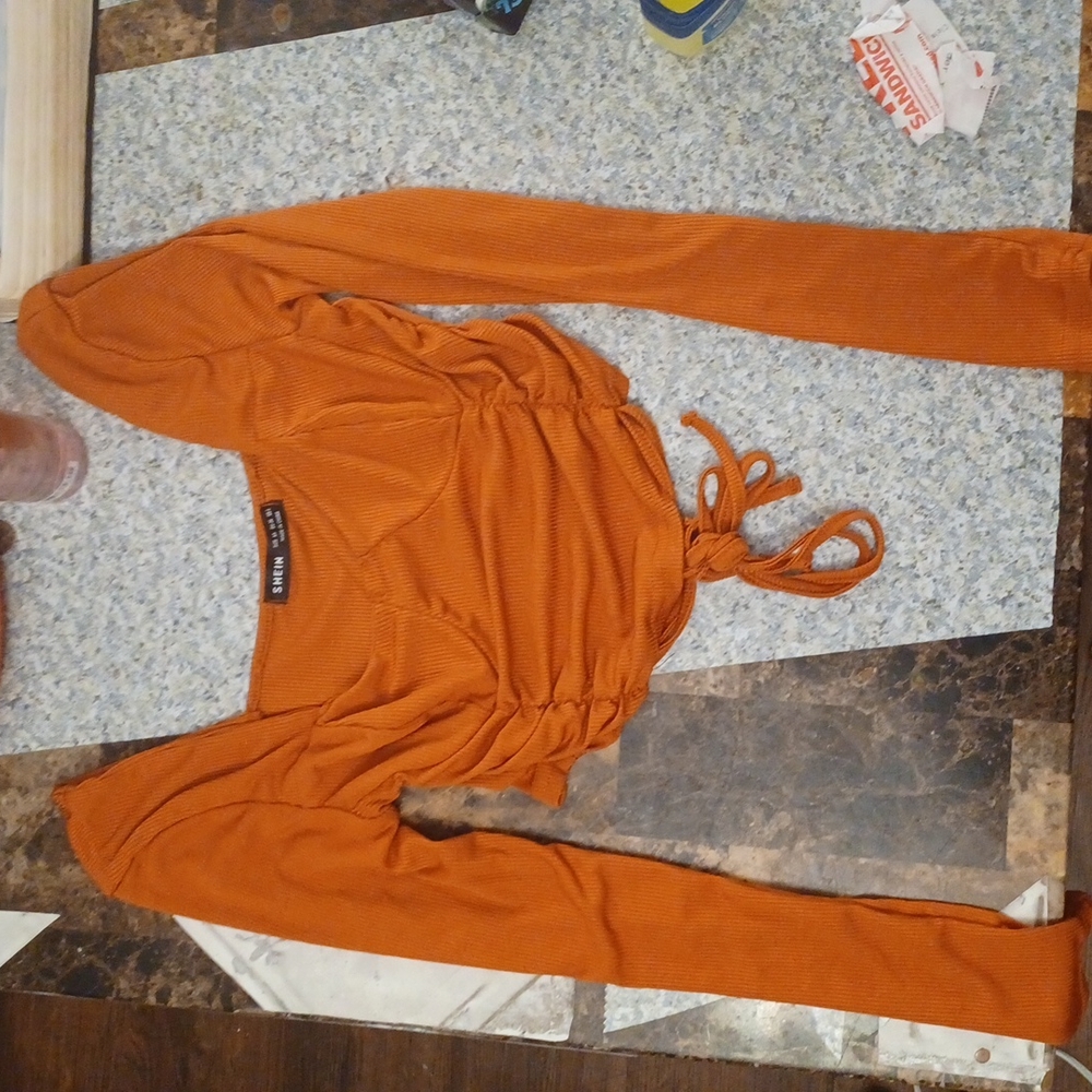 Orange Cute SheIn top
